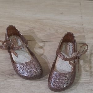 Mini Melissa Glittery Brown Kids Shoes Size 9